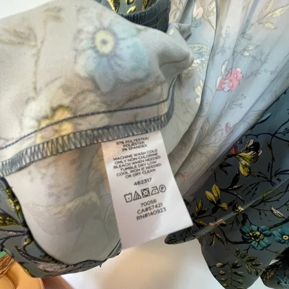 Loft floral/blue satin open front tie Blazer - Picture 8 of 9